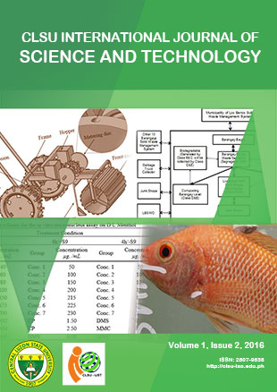 					View Vol. 1 No. 2 (2016): CLSU International Journal of Science and Technology
				