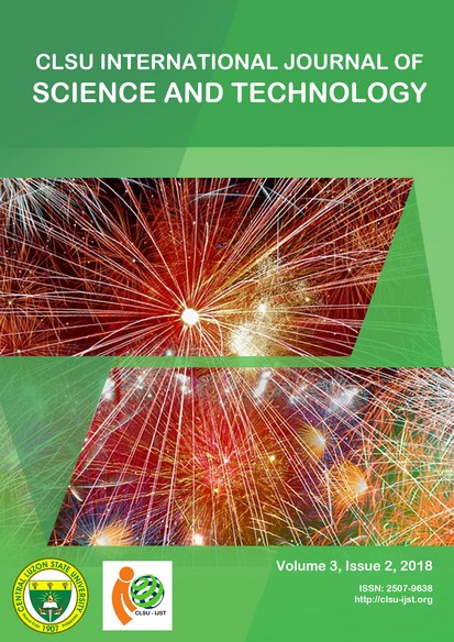 					View Vol. 3 No. 2 (2018): CLSU International Journal of Science & Technology (2018)
				